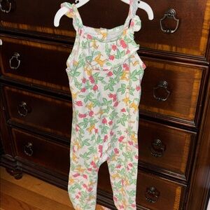 First Impressions Green and Yellow Floral Kids Jumpsuit